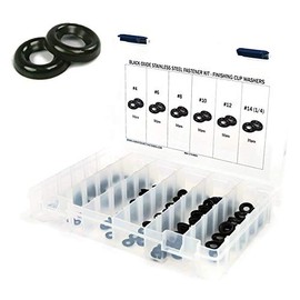 Black Oxide Stainless Steel Cup Washer Finishing Countersunk Washer Assortment Kit - 276 pcs