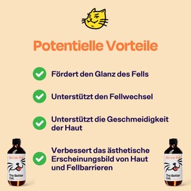 The Better Cat Natur-Futteröl Fellpflege für Katzen zur Unterstützung der Haut und Fellbarriere Hanföl Arganöl Leinsamenöl