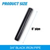 3/4" x 8" Black Painted Iron Pipe, Home TZH 10