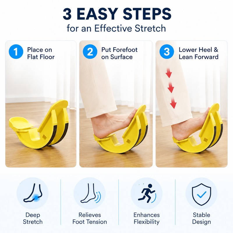 Calf Stretcher for Home Fitness – Non-Slip Curved Foot Stretching