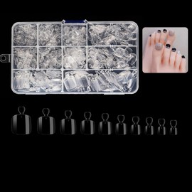 500 Stücke Fußnägel zum Aufkleben, 10 Größen Full Cover Künstliche Fußnägel Tips, Klare Zehennägel zum Aufkleben Soft Gel Toenail Tips für Damen Frauen Nails Starter Nagelstudios DIY