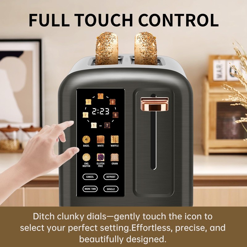 SEEDEEM Toaster 2 Slice, Real Touch Screen with LCD Display,
