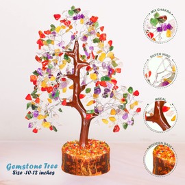 Chakra Tree - Crystal Tree - Feng Shui Tree - Crystal Tree for Positive Energy - Money Crystal Stone - Bonsai Tree - Chakra Tree of Life Decor - Tree of Life Sculptures Tabletop - Good Luck Gifts