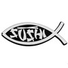 Sushi Fish Plastic Auto Emblem - [Silver][5'' x 2'']