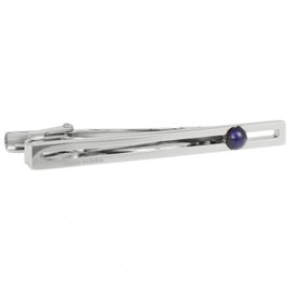 mila schon mst8394 Mira Sean Slit Plate Purple Glass Tie Clip, Brass, Czech Glass