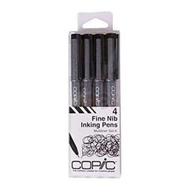 Copic MLAFINE 4-Piece Disposable Multiliner Pen Set - Fine