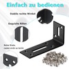 Angle Slotted Hole, Pack of 6 Black Metal Brackets, Mounting