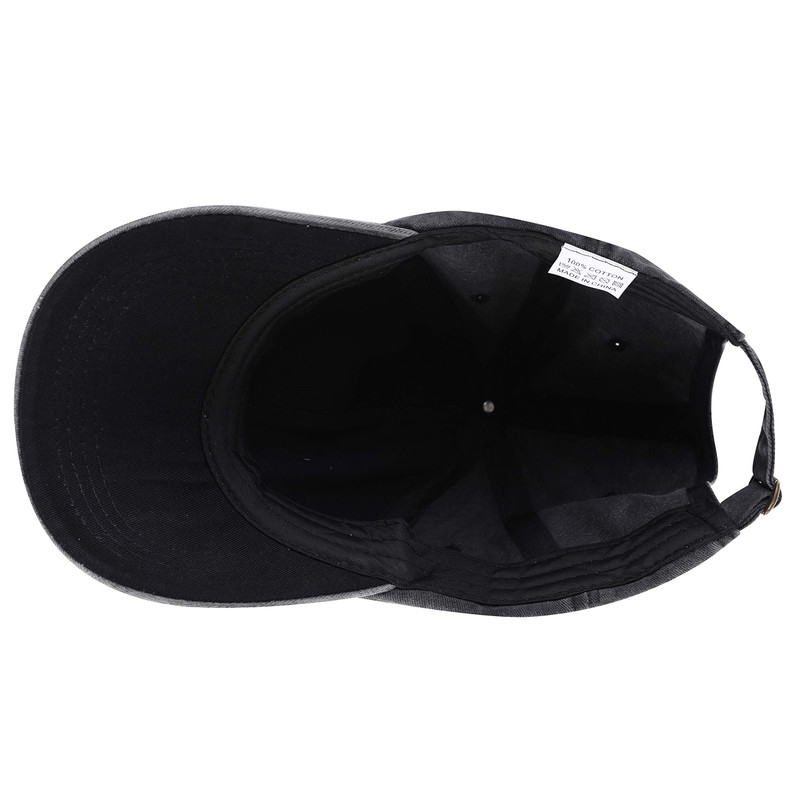 Embroidered Cotton Baseball Cap Adjustable Strapback Hat (Shark Grey)