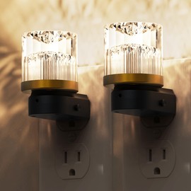 L LOHAS LED Night Light, 2 Pack Night Lights Plug into Wall, 3000K Soft Light LED NightLights, Built in Dusk to Dawn Sensor for Hallway, Bathroom, Rooms