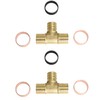 XFITTING 2 Pieces 3/4" PEX Tee, Brass, Polybutylene, Repair Kit