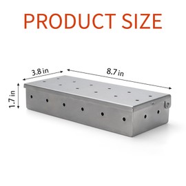 2pcs Stainless Steel Smoker Box for Gas Grill, Optimized Airflow Control For Consistent Smoking, Wood Chip Smoker Box with Hinged Lid