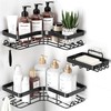 Sakugi Corner Shower Caddy, Large, 2-Pack, Soap Holder & Hooks,