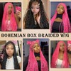Single Full Lace Frontal Bohemian Braided Wigs for Women 32