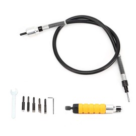 Electric Chisel Tool, 9pcs Flexible Shaft Electric Wood Chisel Carving Set Wood Engraving Tools Yellow Handle with Wrench and 5 Blades for Woodworking