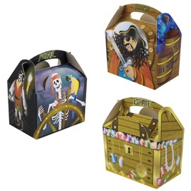 Deli Supplies 30 x Pirates Treasure Chest Kids Meal Party Boxes Cardboard Lunch Box