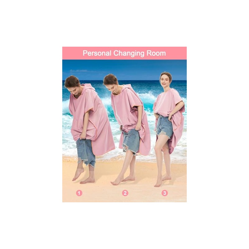 AKASENKO Poncho de Surf, Albornoz de Playa, Poncho Toalla,Bata de