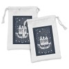 Ambesonne Amsterdam Fabric Pouch Set of 2, Travel Around the