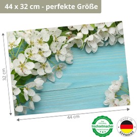 Place Mat Set - Cherry Blossoms - Pack of 12 Made in Germany, 44 x 32 cm Made of Special Natural Paper in Storage Folder - The Special Table Decoration for Spring, Easter and Flowers