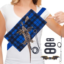 BESNEW Adjustable Lizard Leather Leash Harness,Bearded Dragon Carrier Set,Small Animals Carrier Bag with Leash Harness Set for Guinea Pig Chinchilla Lizard Chameleon