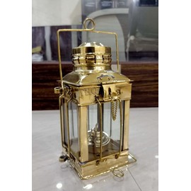 Vintage Marine Anchor Decorative Oil Lamp - Nautical Brass Ship Lantern Glass Oil Lamp - for Home Decor - Nautical or Victorian Wedding - Store Rustic Vintage Home Decor Gifts