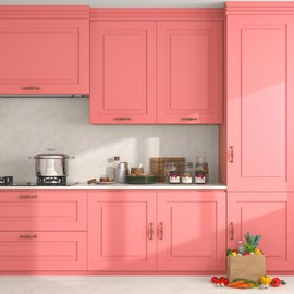 FunStick Coral Pink Wallpaper Peel and Stick Pink Contact Paper for Cabinets Desk Classroom Self Adhesive Removable Wall Paper Renter Friendly Wallpaper for Kids Girls Bedroom Bathroom Walls 15.8"x80"