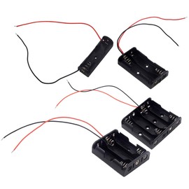 LampVPath (Pack of 4 AA Battery Holder Bundle: Single AA Battery Holder, 2 AA Battery Holder, 3 AA Battery Holder with Wire, 4 AA Battery Holder with Leads Wires