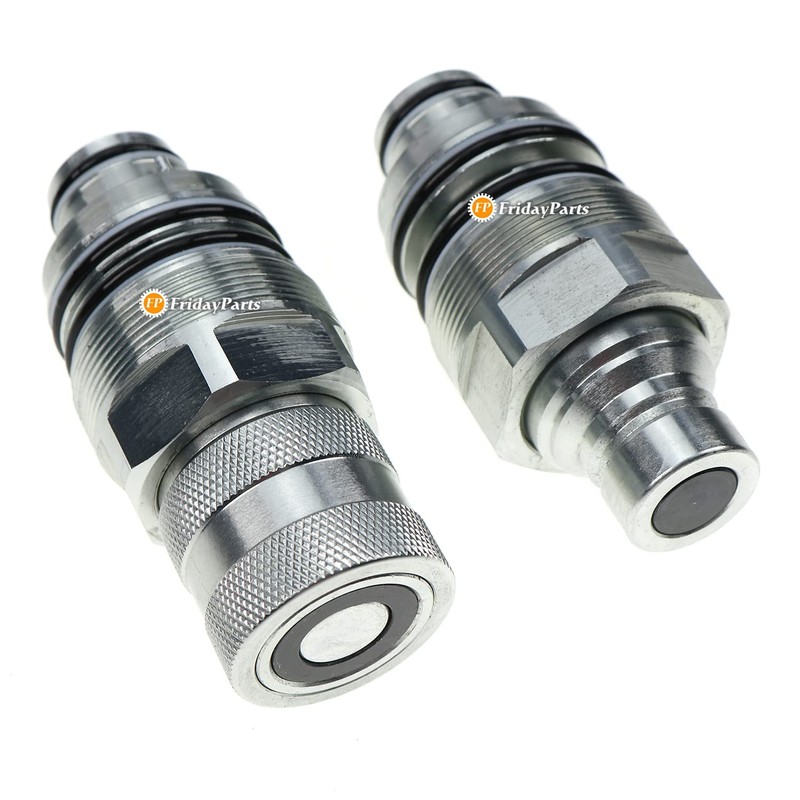 FridayParts Hydraulic Quick Connect Coupler Set V0511-77140 V0511-77150 Compatible for