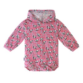 UV SKINZ UPF 50+ Baby Girls Hooded Sunzie - Curious Pandas - 3/6m