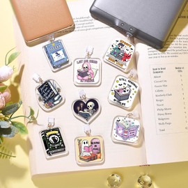 LParkin Spooky Kindle Dust Plug Charms, Anti-Dust Plugs for Kindle, Type C/USB C Port Covers, Creative Gift for Book Lovers Men Women, Set of 9