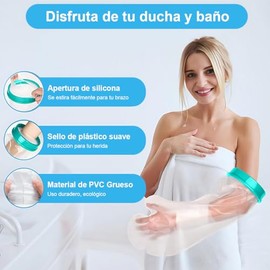 AbaqKalza Protector de Yeso de Brazo Adulto para Ducha, Funda de Yeso Impermeable, Cubierta Hermética de Brazo Reutilizable, Mantener Seco Vendaje Baño Protege Lesiones Fractura Tatuaje, Ligero Y Apto