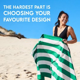 Dock & Bay Customized Beach Towel - Quick Dry, Sand Free - Compact, Lightweight - 100% Recycled - Includes Bag - Cabana - Cancun Green - Large