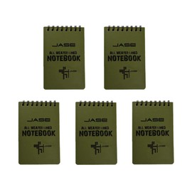 Stonges 5 Pack Waterproof All Weather Notebook/Notepad for Outdoor Activities Records and Tactical, Pocket Size(Green)