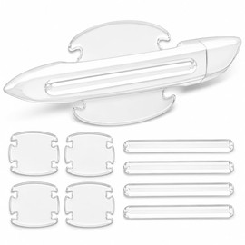 8PCS Clear Car Door Handle Protector – Transparent Anti-Scratch PET Film Stickers, Waterproof Adhesive Guard for Door Bowl & Rear View Mirror, Universal Paint Protection for Cars, SUVs, Trucks, Sedans