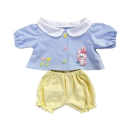 niannyyhouse 15.7 inches (40 cm) Plush, Clothes, Kindergarten Set, Loose Top, Shorts, Dress Up, Cotton Doll, Accessory (Light Blue)