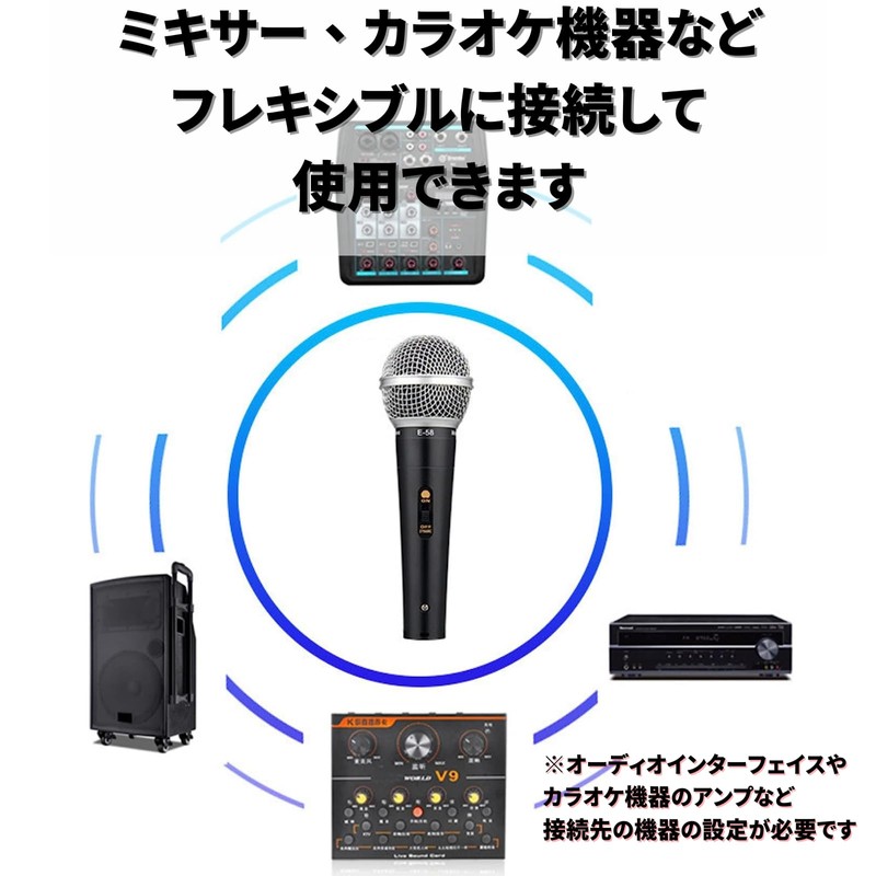Fujirec Dynamic Microphone XLR Phone Cable Vocal Wired Hand Mic