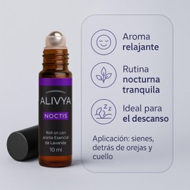 Alivya Noctis – Roll-On Aromático Floral-Herbáceo (Lavanda, Hierbabuena y Bergamota), Aceites Esenciales Puros, 10 ml