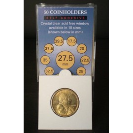 50 2x2 SelfAdhesive Cardboard Coin Holders SMALL DOLLARS