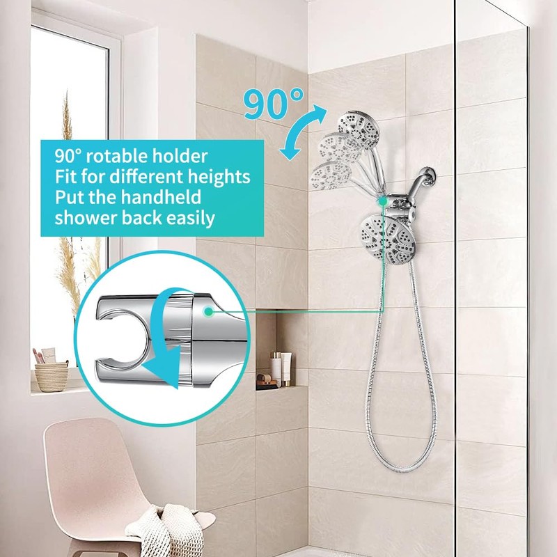 INEFATH Rain Shower Heads with Handheld Spray Combo 30 Settings
