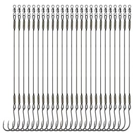 YOTO Circle Hooks Rigs with Saltwater Steel Leader Wire, 25/50PCS Octopus Hook Rig for Bass Catfish Fishing