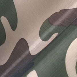 sheelokhwui Precut Nylon Fabric (2 Yard x 57 inch) - Water Repellent Ripstop Fabric, Lightweight, Du-Rable - Used for Covers, Flag, Sacks, Upholstery, Tent, Tarps, Kite, Craft and DIY - Green Camo