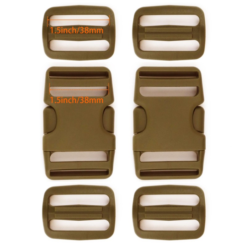 aYrap Side Release Plastic Buckle 1.5 Inch for 1.5''(38mm) Webbing,