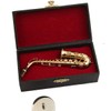 Dselvgvu Miniature Saxophone with Stand and Case Brass Mini Musical