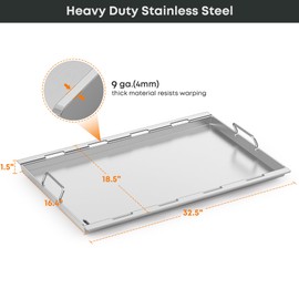 Stanbroil Full-Size Griddle Insert, Stainless Steel Flat Top Griddle for Weber Genesis II and Genesis II LX 400 Series Gas Grill, 4-Burner Gas Grill Accessories