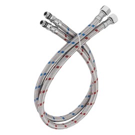 BWE 40-Inch Long Faucet Connector Braided Stainless Steel Supply Hose 3/8-Inch Female Compression Thread x M10 Male Connector, x 2 Pcs (1 Pair)