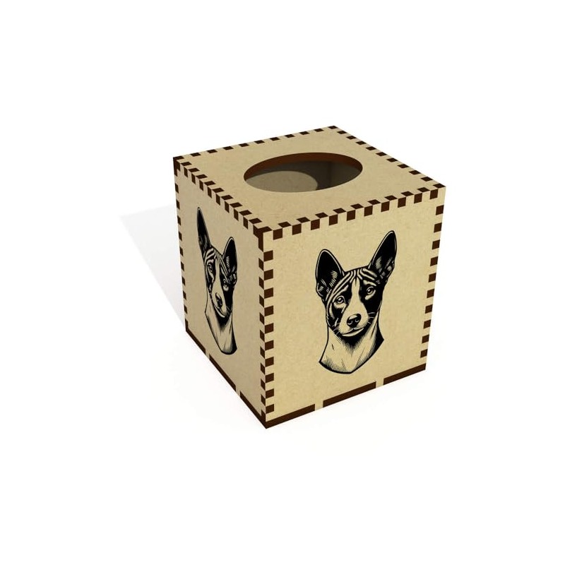 Square 'Basenji' Wooden Tissue Box Cover (TB00062190)