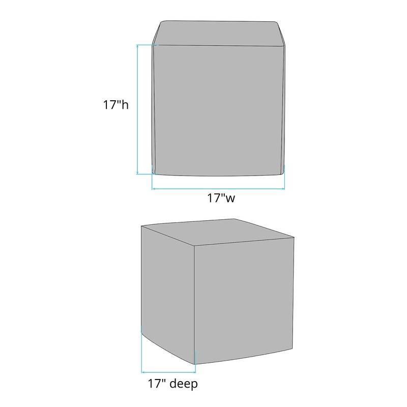 Howard Elliott No Tip Block Ottoman With Cover, Avanti White