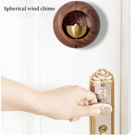 Desricy Shopkeepers Bell for Door Opening Magnetic Wood Doorbell with Brass Bell Door Chime for Entrance, Wall, Store, Wardrobe, Fridge