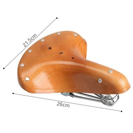 SENQI Bicycle Saddle Mountain Bike Retro Saddle Genuine Leather Cowhide Comfortable