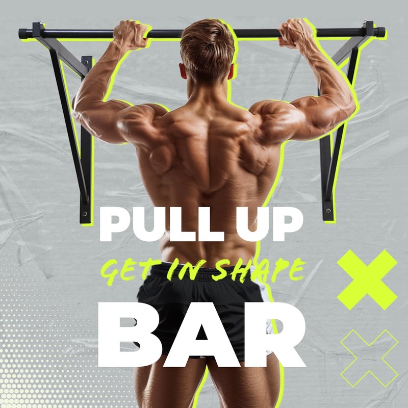 ECOTRIC 46'' Wall Mounted Pull Up Bar Chin up Bar