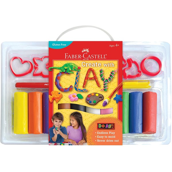 Faber-Castell Do Art Create with Clay - Modeling Clay Set for Kids - Soft Clay, Never Dries Out